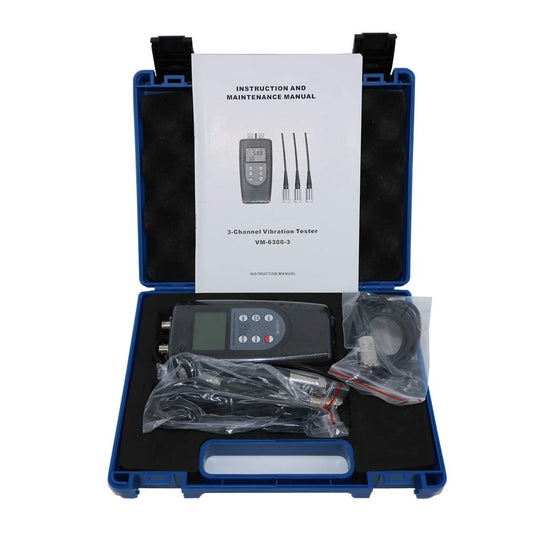 New VM6380-3 Digital Vibration Meter with 3 Piezoelectric Transducers Periodic Motion Vibrator