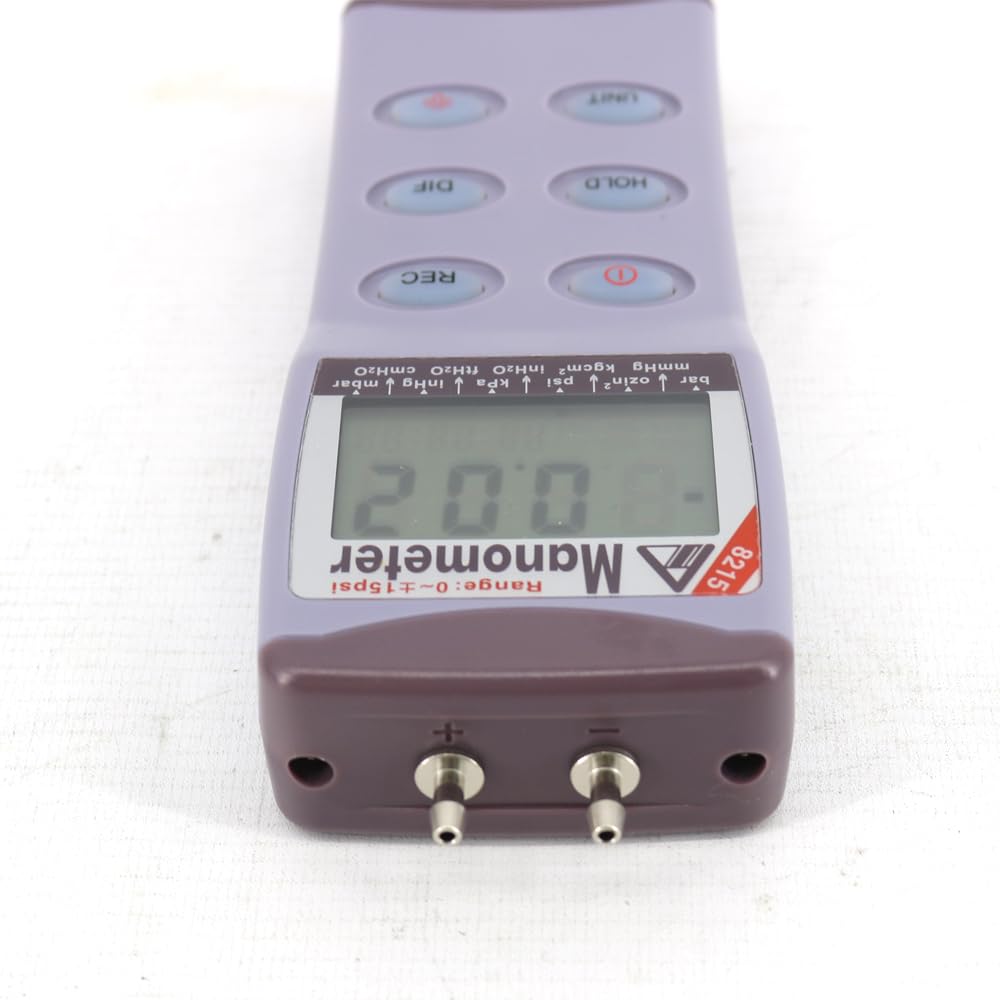 AZ8215 Portable Pressure Tester 15 PSI Digital Manometer Differential Pressure Meter