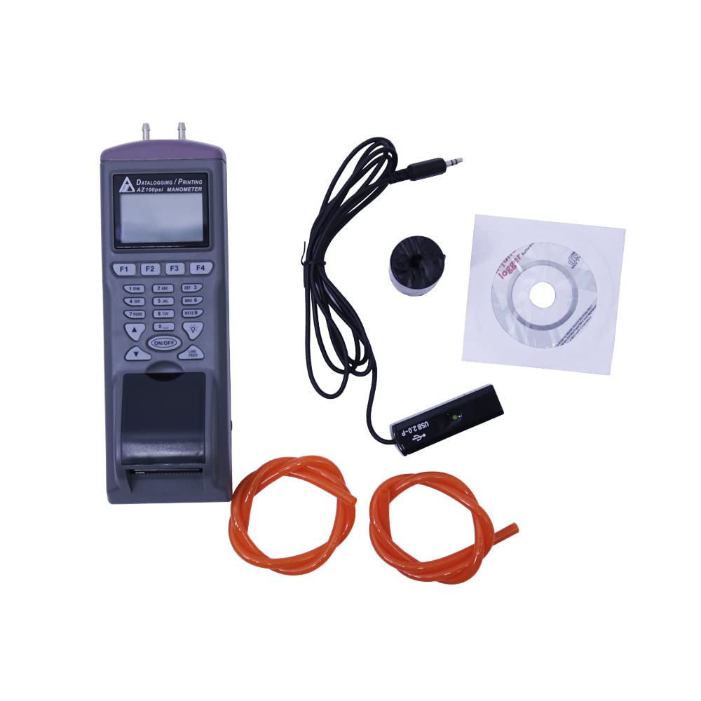 AZ9831 Digital Differential Pressure Data Logger 100 PSI Manometer Logger with Printer