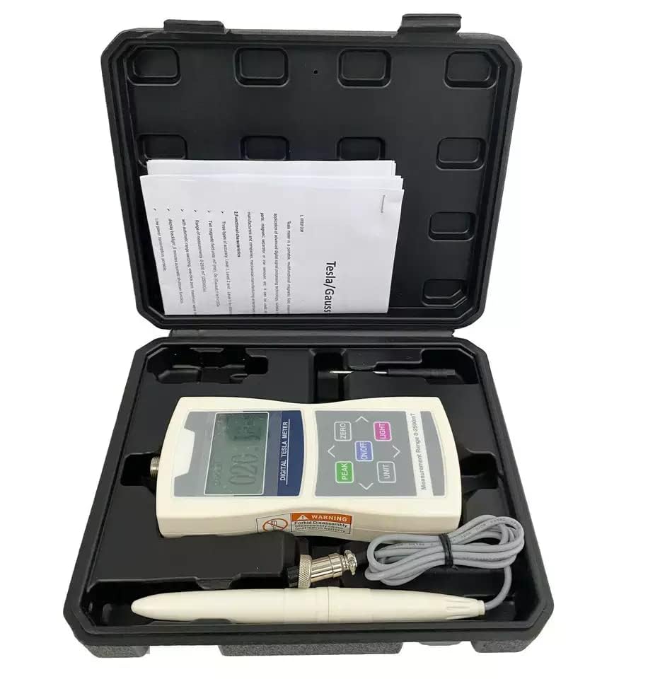 ZMST-5 Tesla Meter Digital Gauss Meter Gaussmeter Magnetic Flux Meter Radial Hall Probe 0-2400mT (24000Gs)