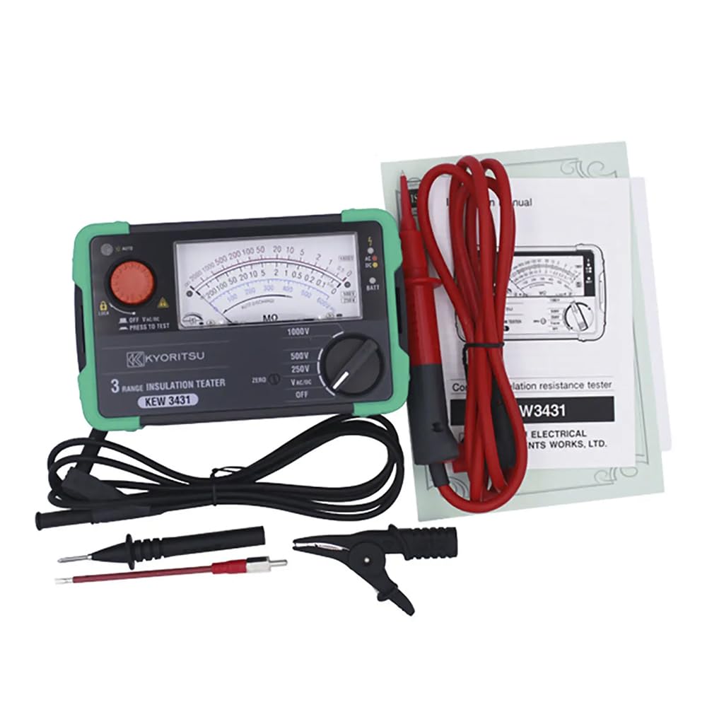 Kyoritsu3431 Analogue Insulation Resistance Testers 3 Range Insulation Tester Test Voltage 250V 500V 1000V KEW3431
