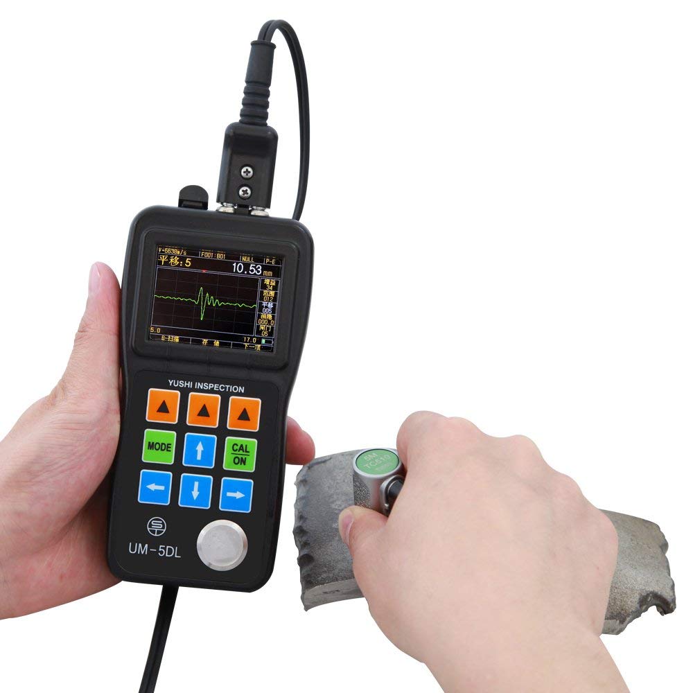 Graigar UM-5DL Handheld Portable Ultrasonic Thickness Gauge Tester Meter A&B Scan Portable Thickness Tester Measuring Range 0.50mm to 508mm with TC510 Probe through Paint/Coatings & Data Logger