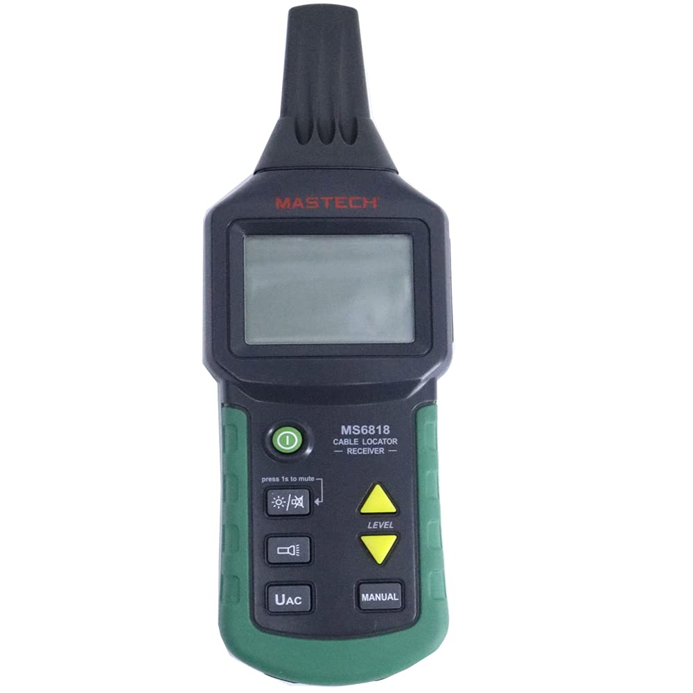 Mastech MS6818 Digital Wire Cable Tracker Transmitter Underground Cable Locator Electrical Line Detector 0-2.5m Wall Cable Depth Measurement