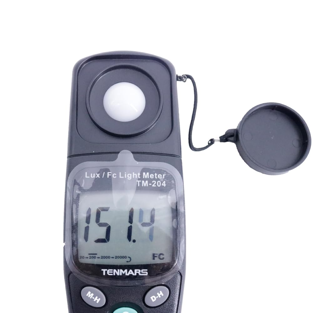 TENMARS TM-204 Digital Lux Meter Mini Lightness Tester 20,200,2000, 20000,200000 Lux