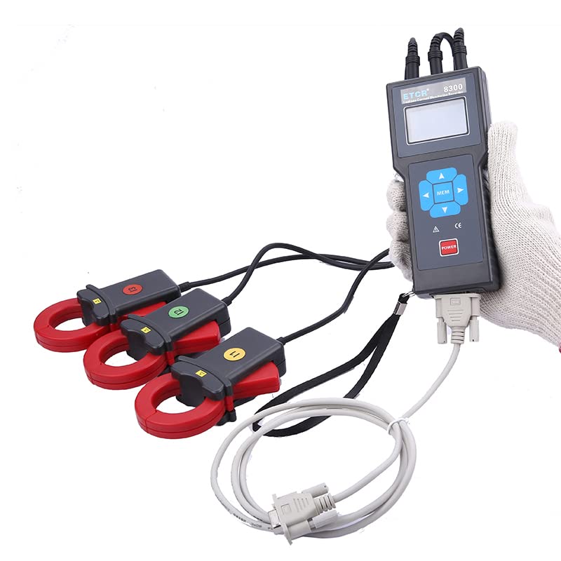 ETCR8300 Three-Channel Current/Leakage Monitoring Recorder 0mA-200A True RMS AC Leakage Current Tester