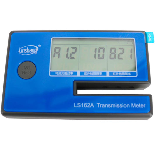Graigar Solar Film Transmission Meter LS162A Window Tint Meter Filmed Glass Tester Portable Visible Light Transmission Windshield VL 550nm UV 365nm IR 1400nm