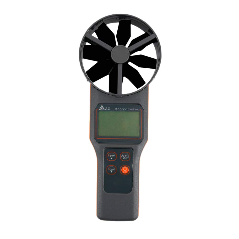 AZ8919 10cm Vane Digital Anemometer Air Velocity Tester Dew Point & Wet Bulb Temperature Meter Air Volume Tester Range 0.2~30m/s