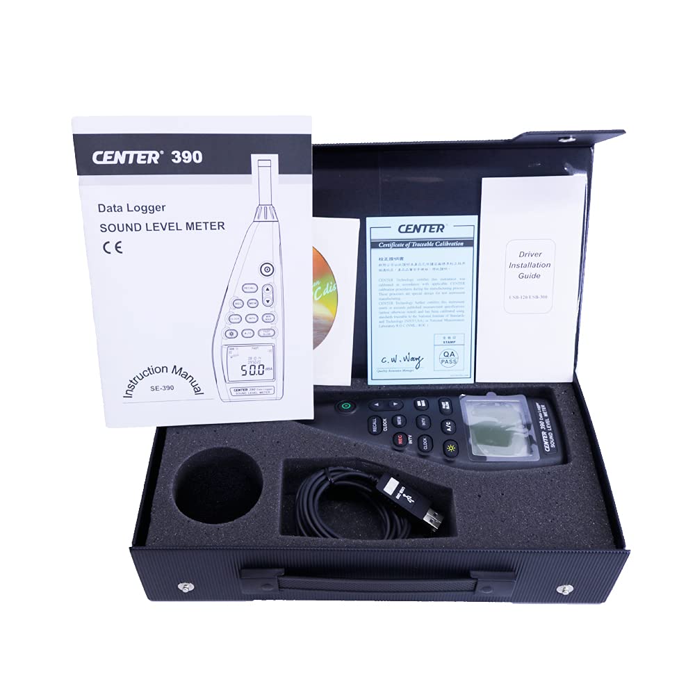 CENTER-390 Datalogger Sound Level Meter Range 30~130dB IEC 61672-1 Class 2 Standard Noise Tester