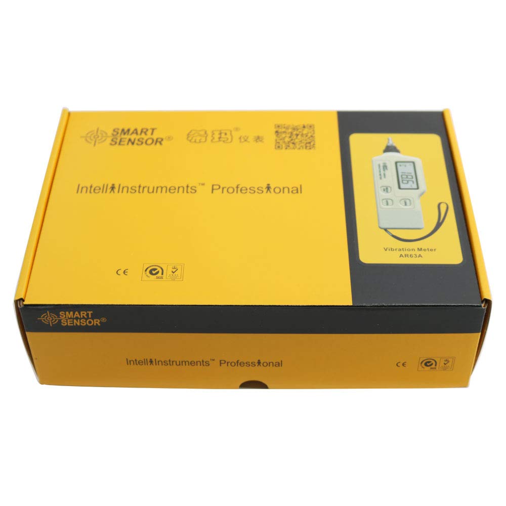Graigar AR63A Digital Handheld Vibration Meter Tester Meter Gauge Vibrometer Analyzer Acceleration Range 0.1 to 199.9m/s2