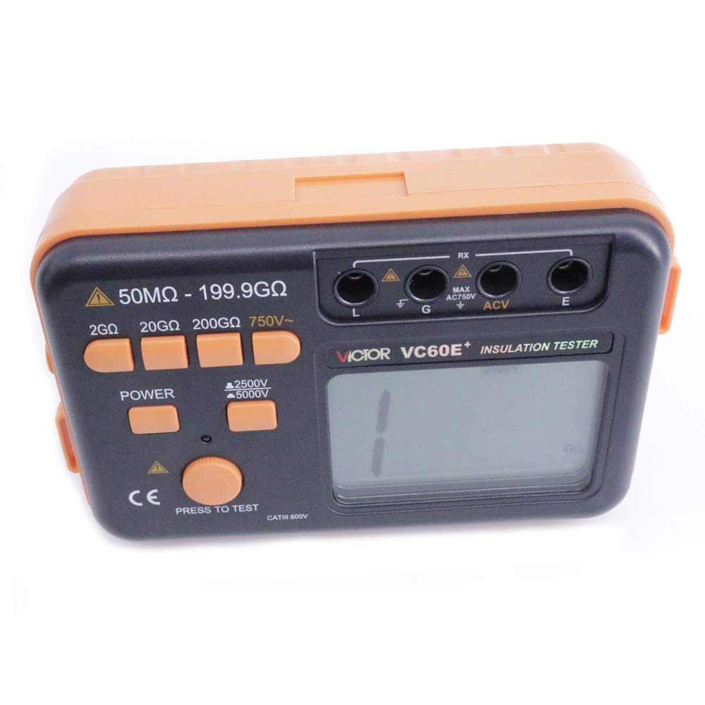 Graigar VC60E+ Digital Insulation Resistance Tester Gauge DC/AC 50M ohm-199.9G ohm Meter Tester