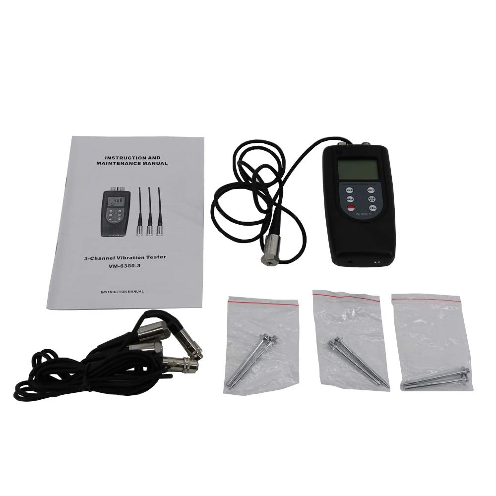 New VM6380-3 Digital Vibration Meter with 3 Piezoelectric Transducers Periodic Motion Vibrator