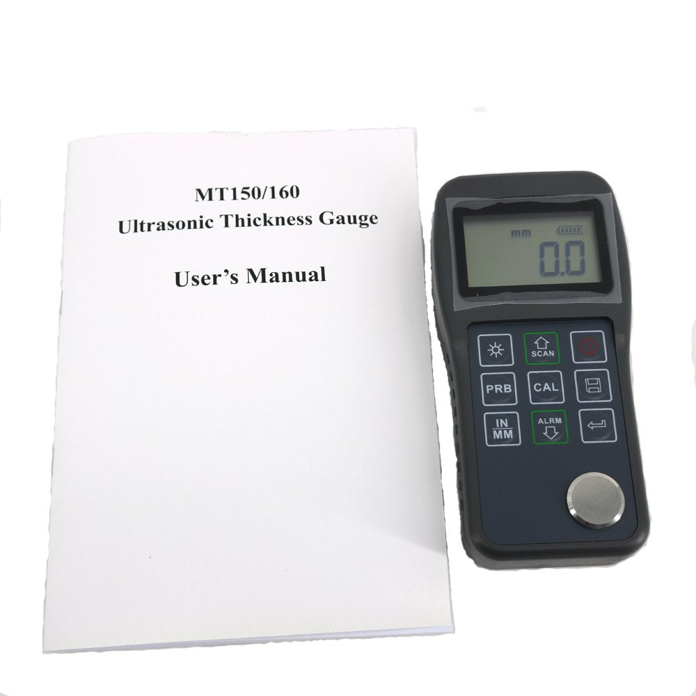 Graigar MT150 Ultrasonic Thickness Meter Gauge Tester Measuring Range 0.75mm-300mm with LCD Backlight Display Resolution 0.1mm