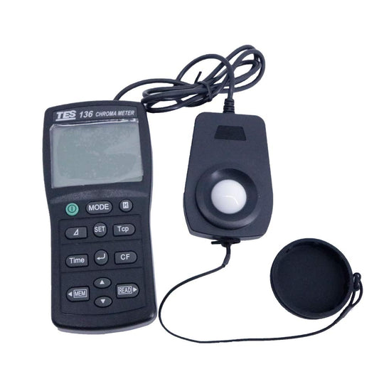 Graigar TES-136 Color illuminometer Chroma Meter 0.1 to 99990 lx Light Color Temperature TES136 Digital Luxmeter LCD Display Light Meter Environmental Testing Illuminometer