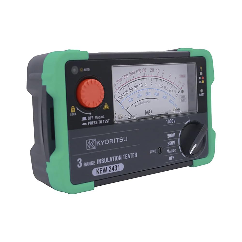 Kyoritsu3431 Analogue Insulation Resistance Testers 3 Range Insulation Tester Test Voltage 250V 500V 1000V KEW3431