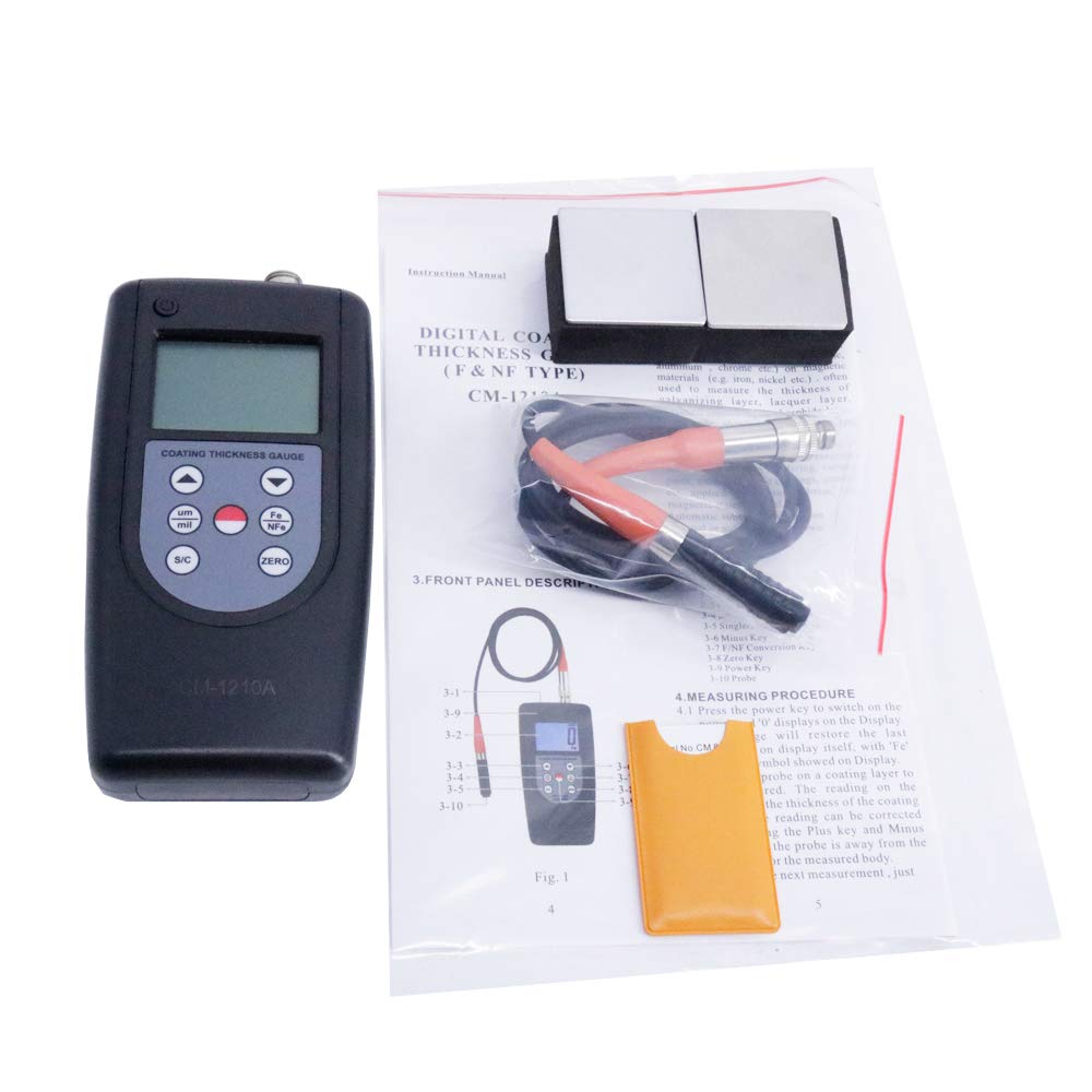 Graigar CM-1210A Coating Thickness Gauge Meter 0-2000um/0-80mil Thickness Tester Gauge