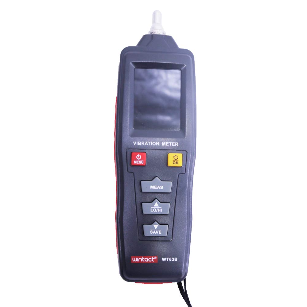 WT63B Digital Vibration Meter Vibrator Meter with LCD Back Light Function Velocity Range 0.1~1999.9m/s^2