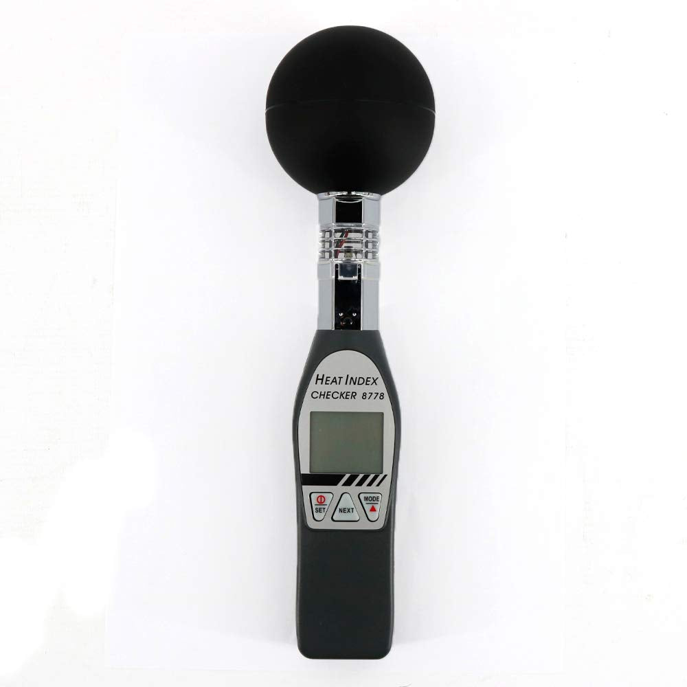 AZ8778 Portable Wet Bulb Globe Temperature Humidity WBGT Heat Stress Monitor Heat Index Checker Digital WBGT Meter with 75mm Black Ball