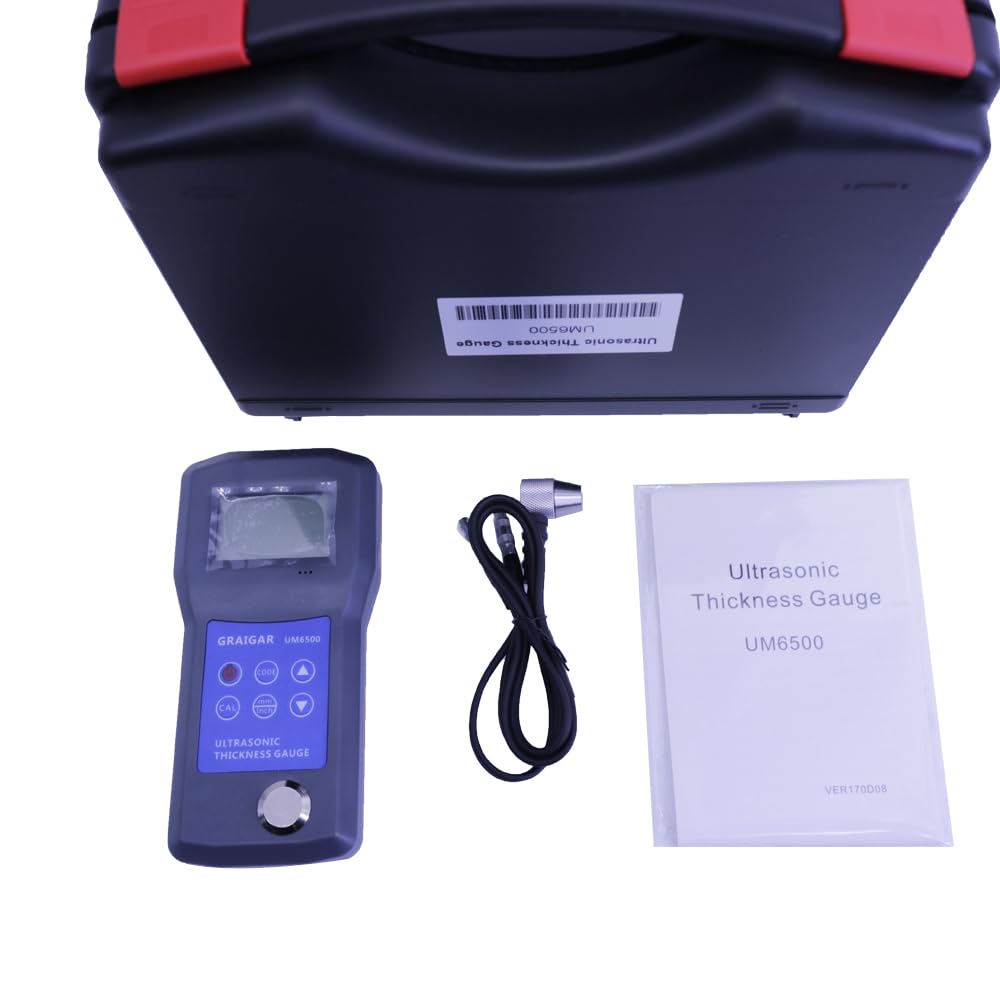 Graigar UM6500 Portable Digital Ultrasonic Thickness Gauge Meter 1.0-245mm 0.05-8inch