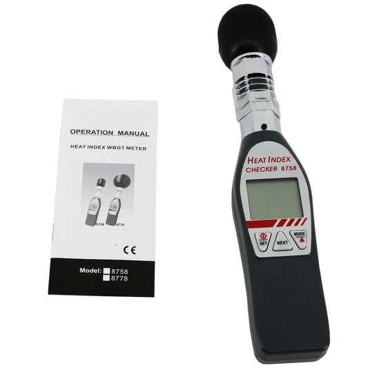 AZ8758 Digital Wet Bulb Globe Temperature Humidity Tester WBGT Meter Heat Index Checker with 40mm Black Ball