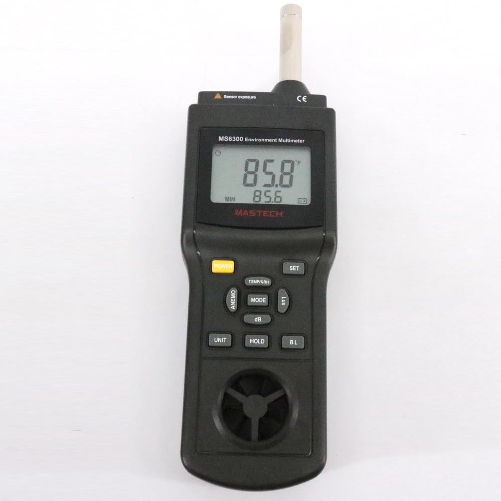 MS6300 6IN1 Multifunctional Enviroment Meter Humidity and Temperature Meter Sound Level Meter Air Flow Meter