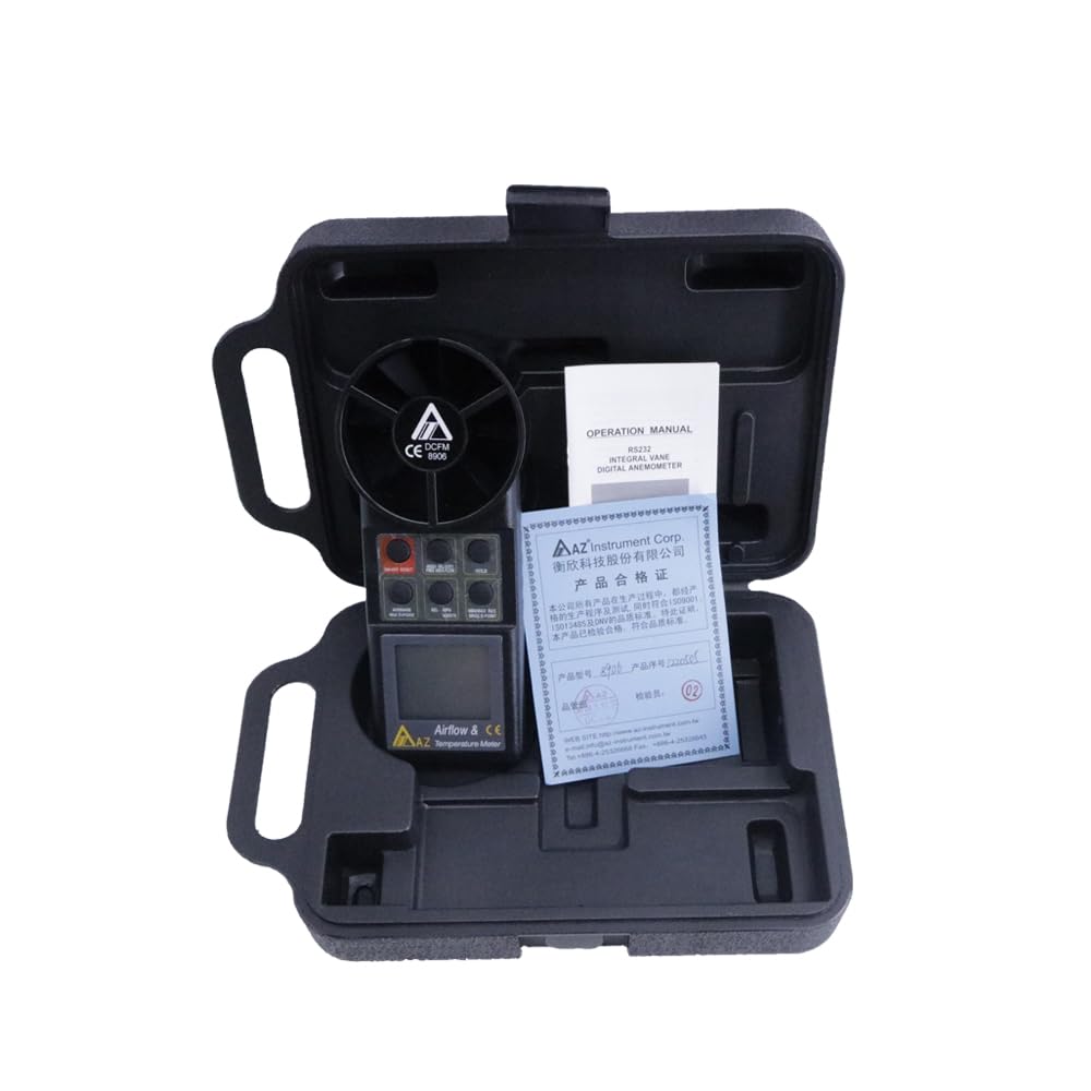 AZ8906 Digital Anemometer Air Velocity Temperature Meter Wind Speed Tester 0.4~30m/s