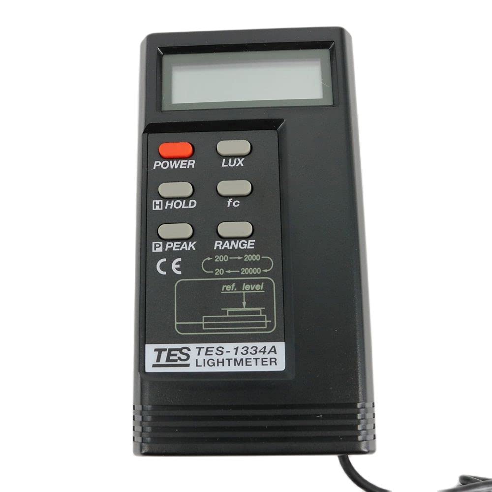 TES-1334A Digital llluminance Meter Lightness Tester Lux Meter 20/200/2000/20000 Lux Footcandle Brightness Tester
