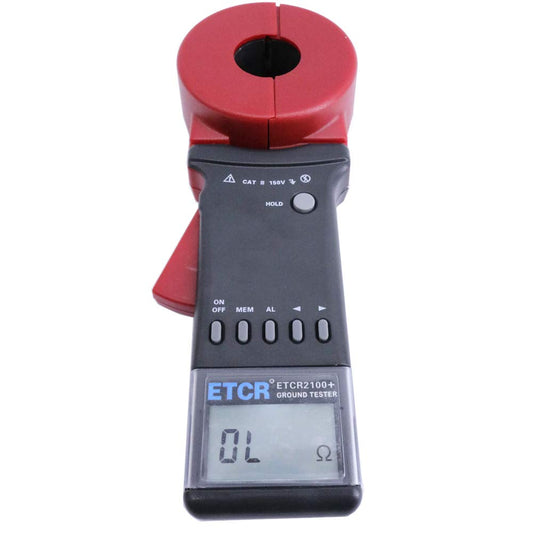 Graigar Portable Digital Ground Resistance Tester ETCR2100+ Earth Resistance Measurement Tester 0.01-1200ohm with RS232 Interface 99 Sets Data Memory