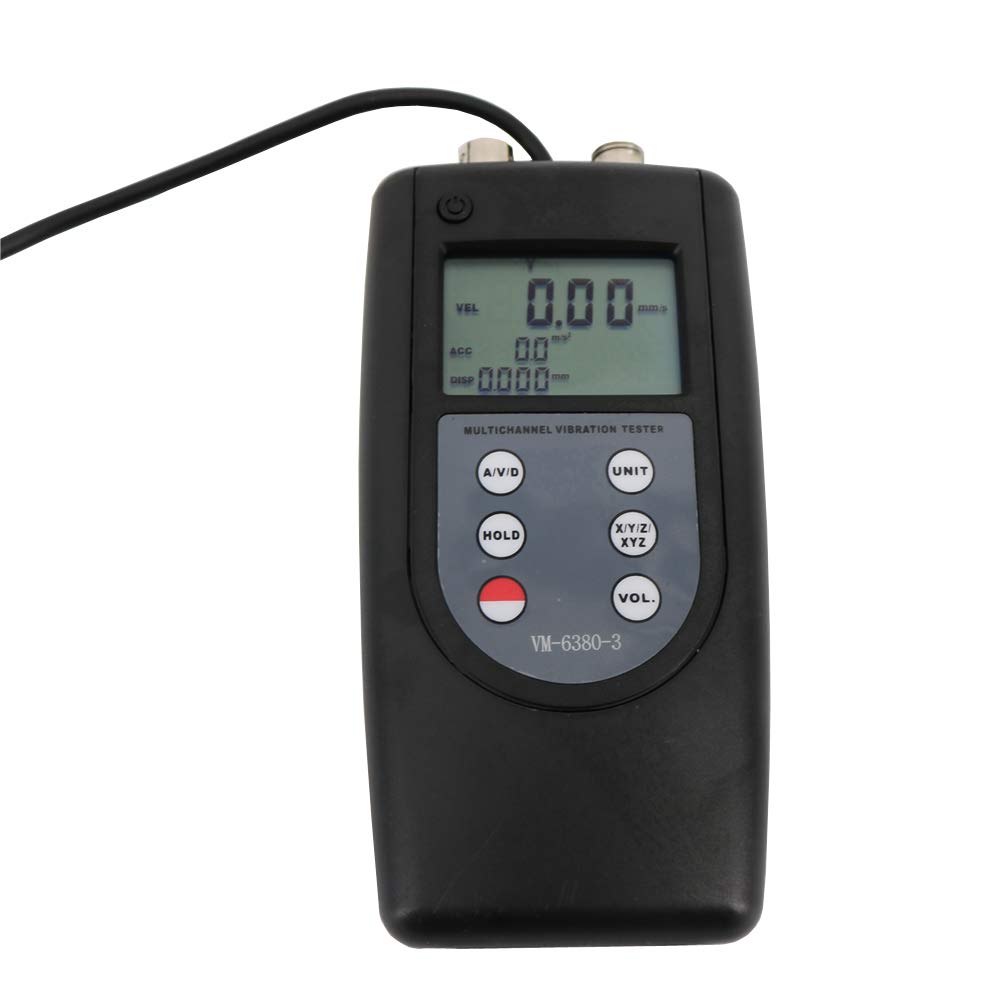 New VM6380-3 Digital Vibration Meter with 3 Piezoelectric Transducers Periodic Motion Vibrator