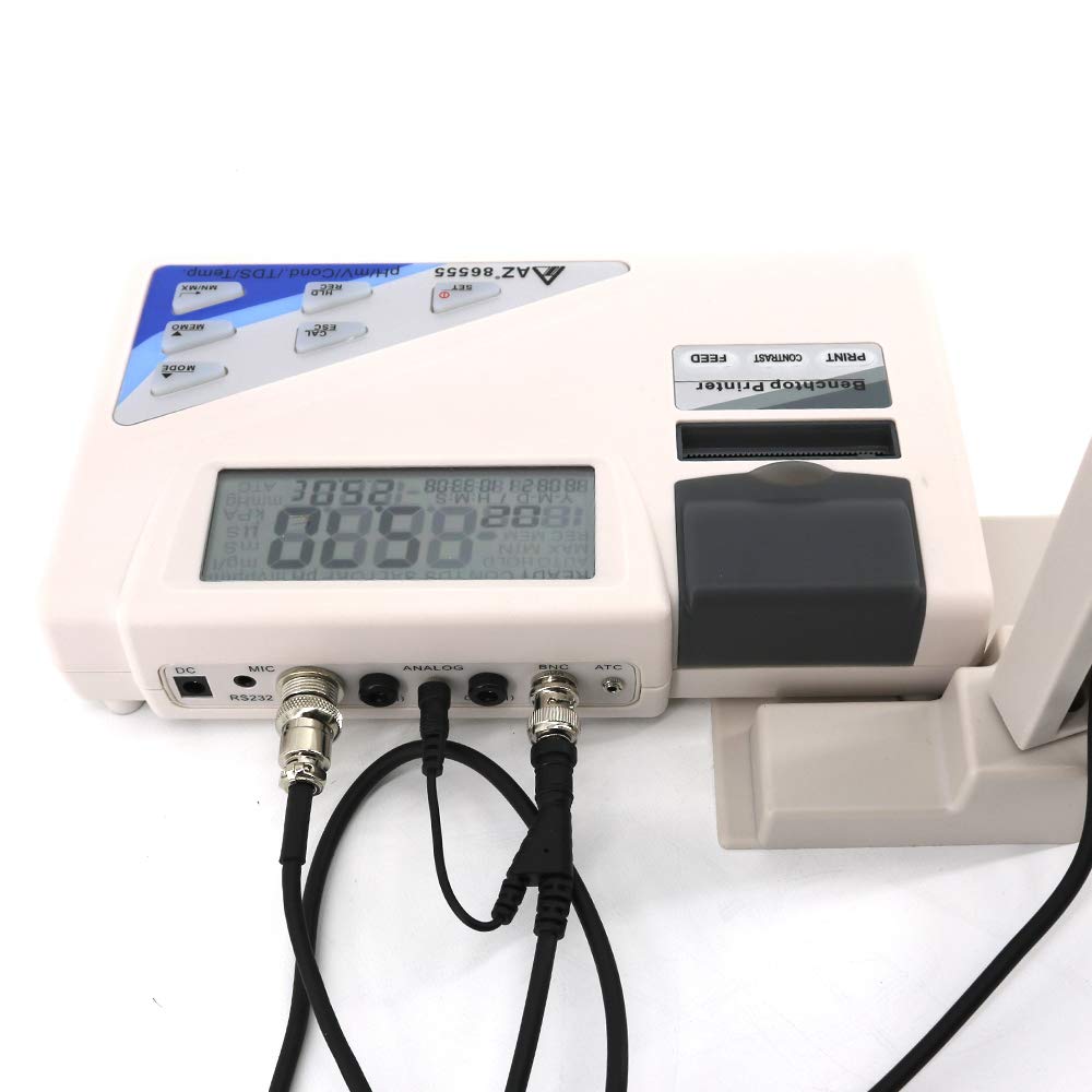 AZ86555 Benchtop Water Quality Meter pH/ORP/Cond./TDS/Salinity Tester with Printer Digital Water Analyzer