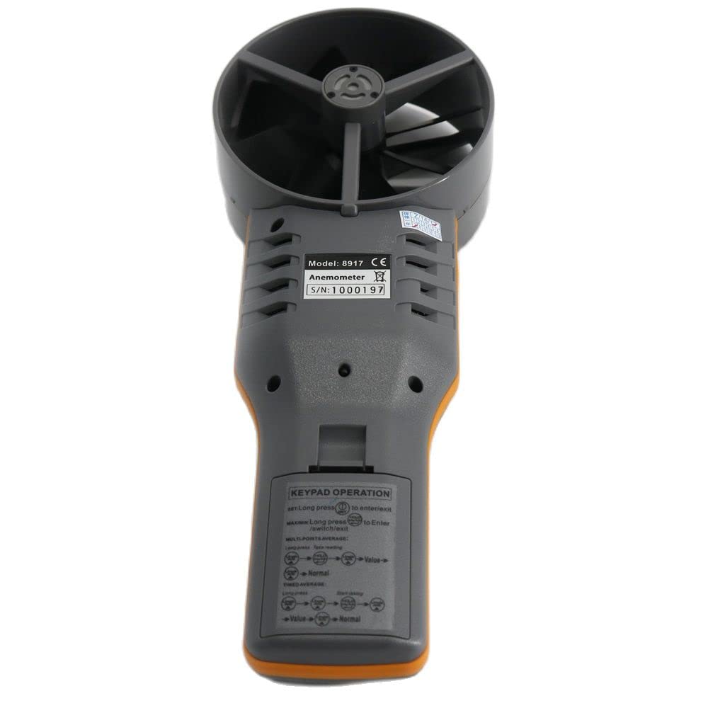 AZ8917 Portable 10cm Vane Digital Anemometer Temperature & Humidity Air Flow Meter Wind Speed Range 0.20~30.00 m/s