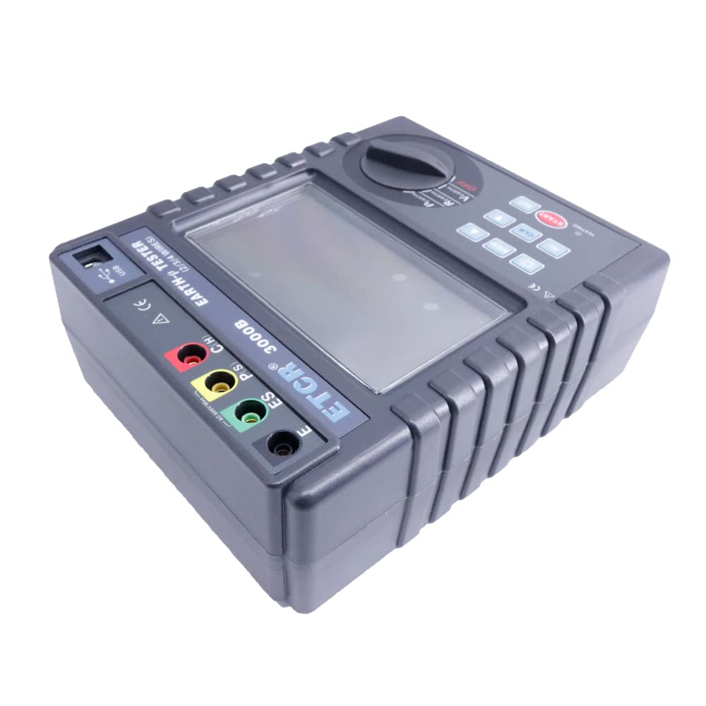ETCR3000B Earth Resistance Soil Resistivity Tester Earth Voltage AC Voltage Tester 2/3/4 Wires Earth Tester 0-600V 0-30.00kΩ