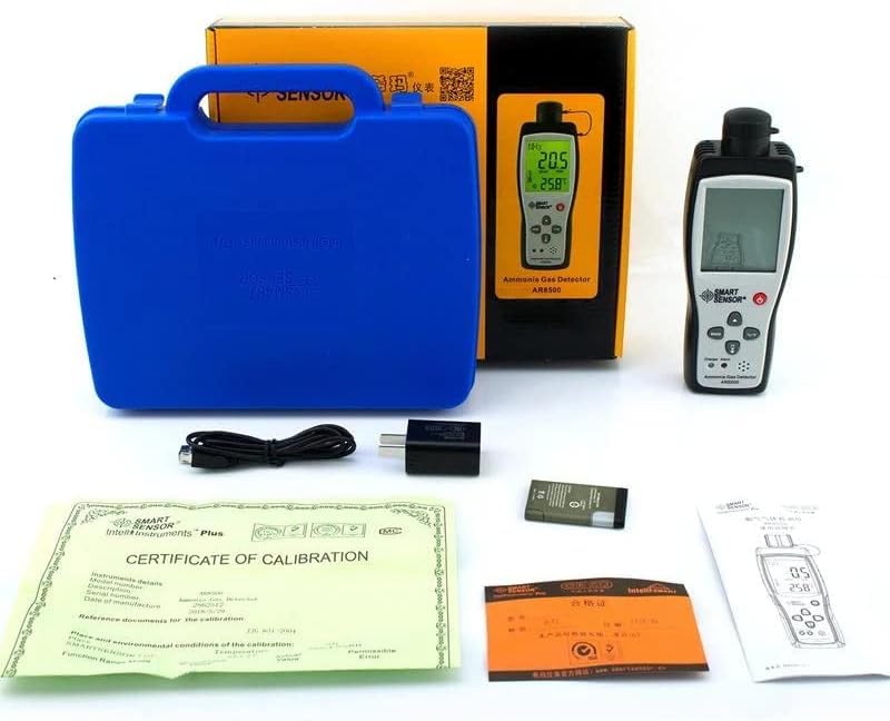 Smart Sensor AR8500 Handheld Ammonia Gas Detector Alarm Digital NH³ Gas Tester 0-100PPM with Large LCD Display