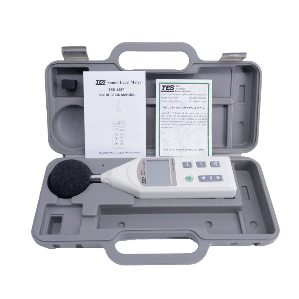 TES-1357 Precision Digital Sound Level Meter Noise Tester 31.5 Hz to 8KHz 30 to 130dB Noise Meter