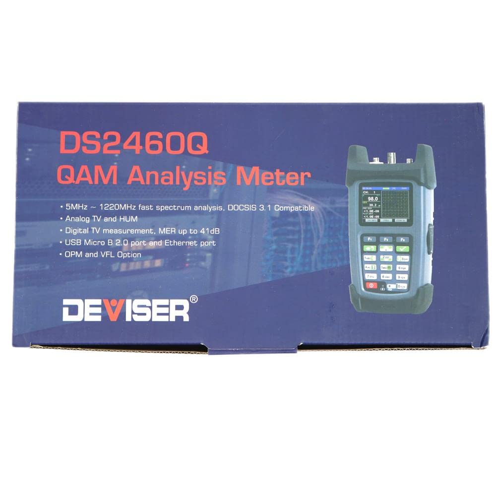Deviser DS2460Q Digital Multi-Functional QAM Analysis Meter 5~1220 MHz Spectrum Analyzer Analog Signals CATV Cable Network Installation Tool