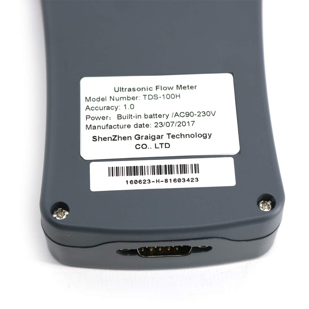 Graigar TDS-100H-S2 Digital Liquid Ultrasonic Flowmeter Flow Meter with S2 Transducer DN15-100mm 0.59-3.93in