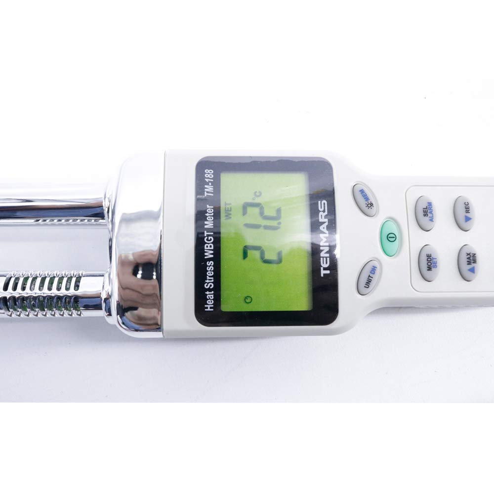 Graigar TM-188 Heat Stress WBGT Meter Accurate Measurement for Effects of Temperature Humidity and Direct or Radiant Sunlight