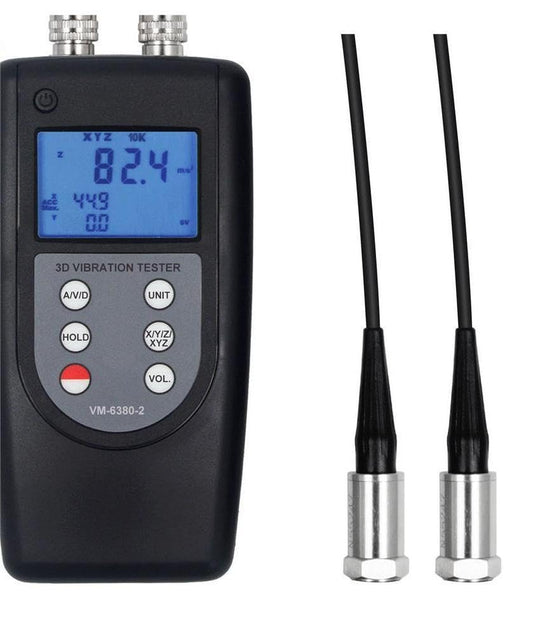 VM-6380-2 Digital 3D Vibration Tester 2 Piezoelectric Transducer Vibrometer Periodic Motion Meter