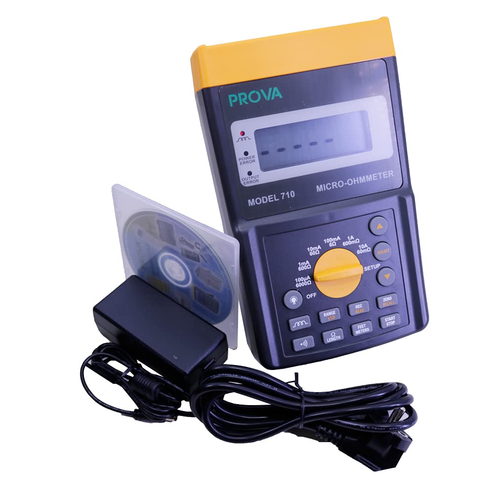 PROVA710 Micro-Ohmmeter Resistance Tester 10A (60mOhm) Max. Test Current Basic Accuracy 0.25% PROVA-710