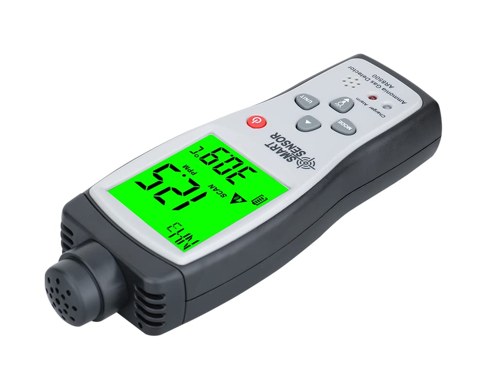 Smart Sensor AR8500 Handheld Ammonia Gas Detector Alarm Digital NH³ Gas Tester 0-100PPM with Large LCD Display