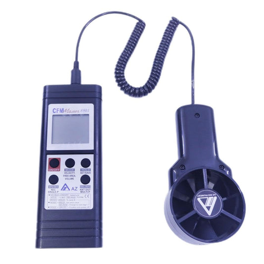 AZ8901 Digital Air Flow Meter Temperature 1M Cable Fan Anemometer FPM CFM Wind Speed Tester Air Velocity Meter 0.4~35 m/s