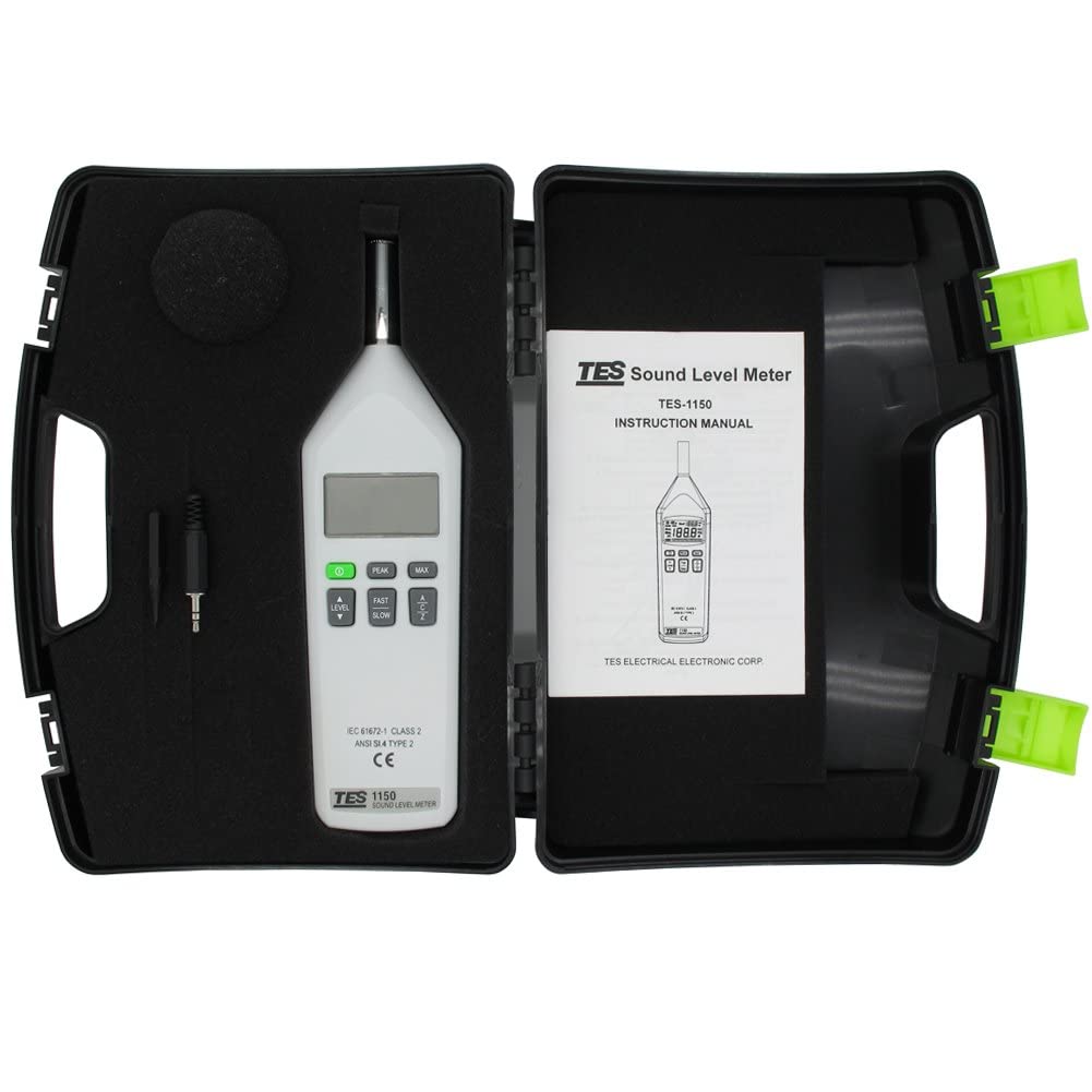 TES-1150 Digital Sound Level Meter 30 to 130dB A C Z Frequency Weightings