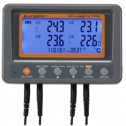 AZ88597 4Channel Thermistor Thermal Thermometer Recorder Data Logger with Relay