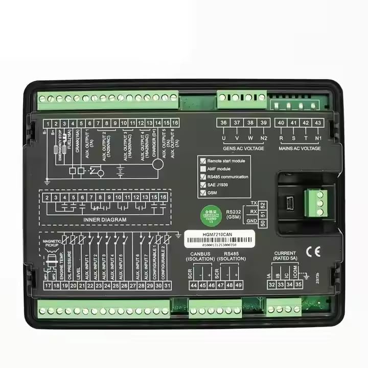 Smartgen HGM7210CAN EFI Controller Set Automatic Start/Stop Genset Monitor Controller Remote Generator Controller Module with USB/RS485