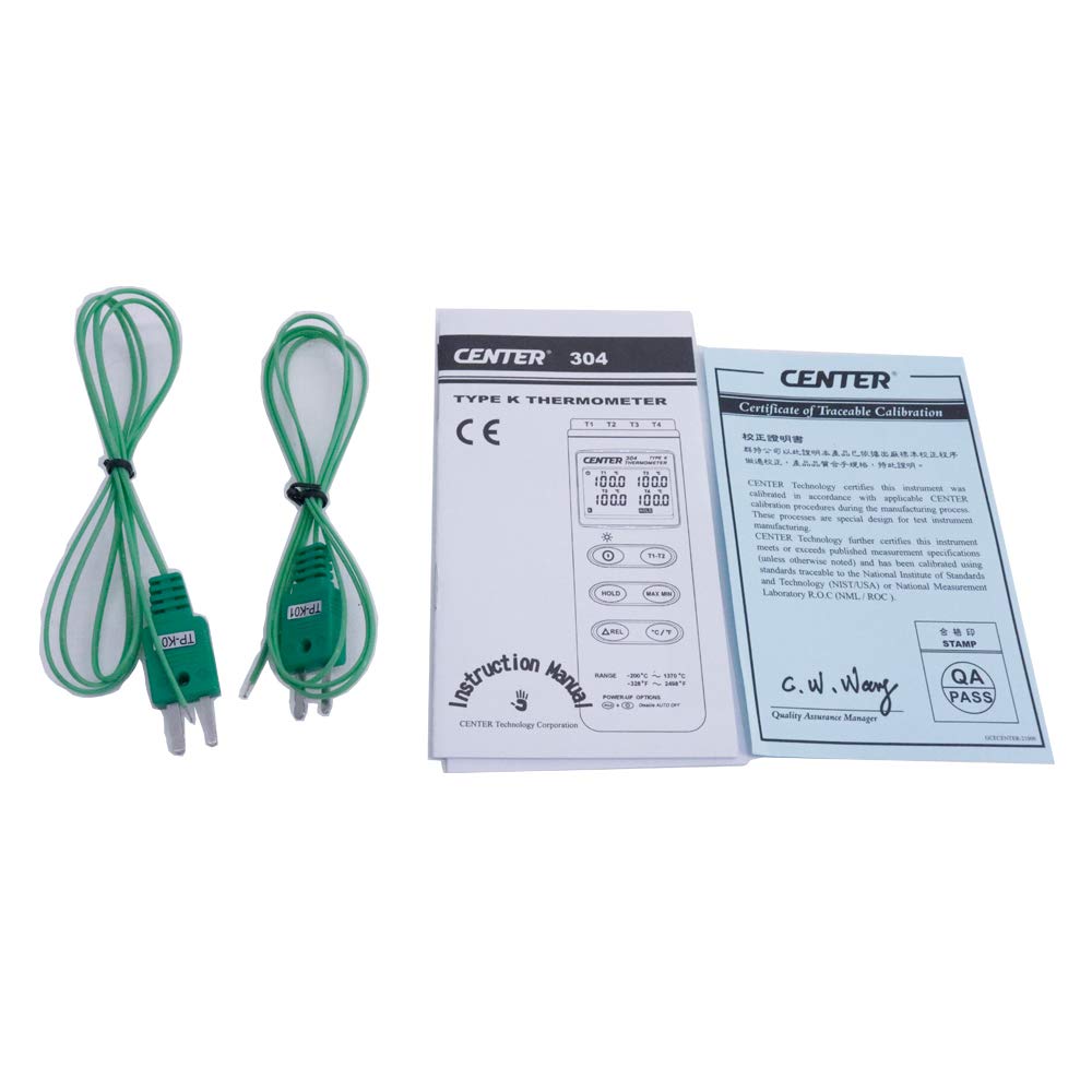 CENTER-304 Portable Four Channels Thermocouple Thermometer Range: -200~1370℃ Temperature Meter