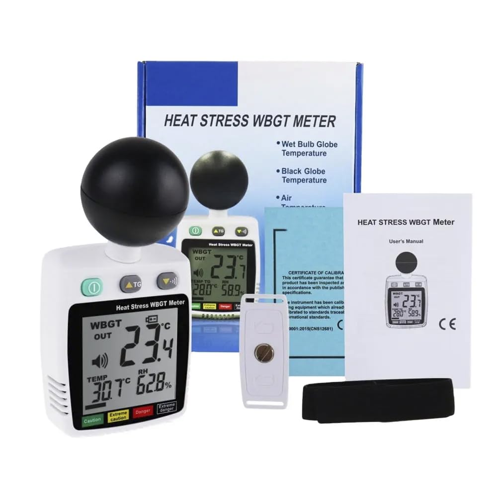 Tenmars TM-288 Heat Stress WBGT Meter Black-Globe/Air Temperature Meter Humidity Tester