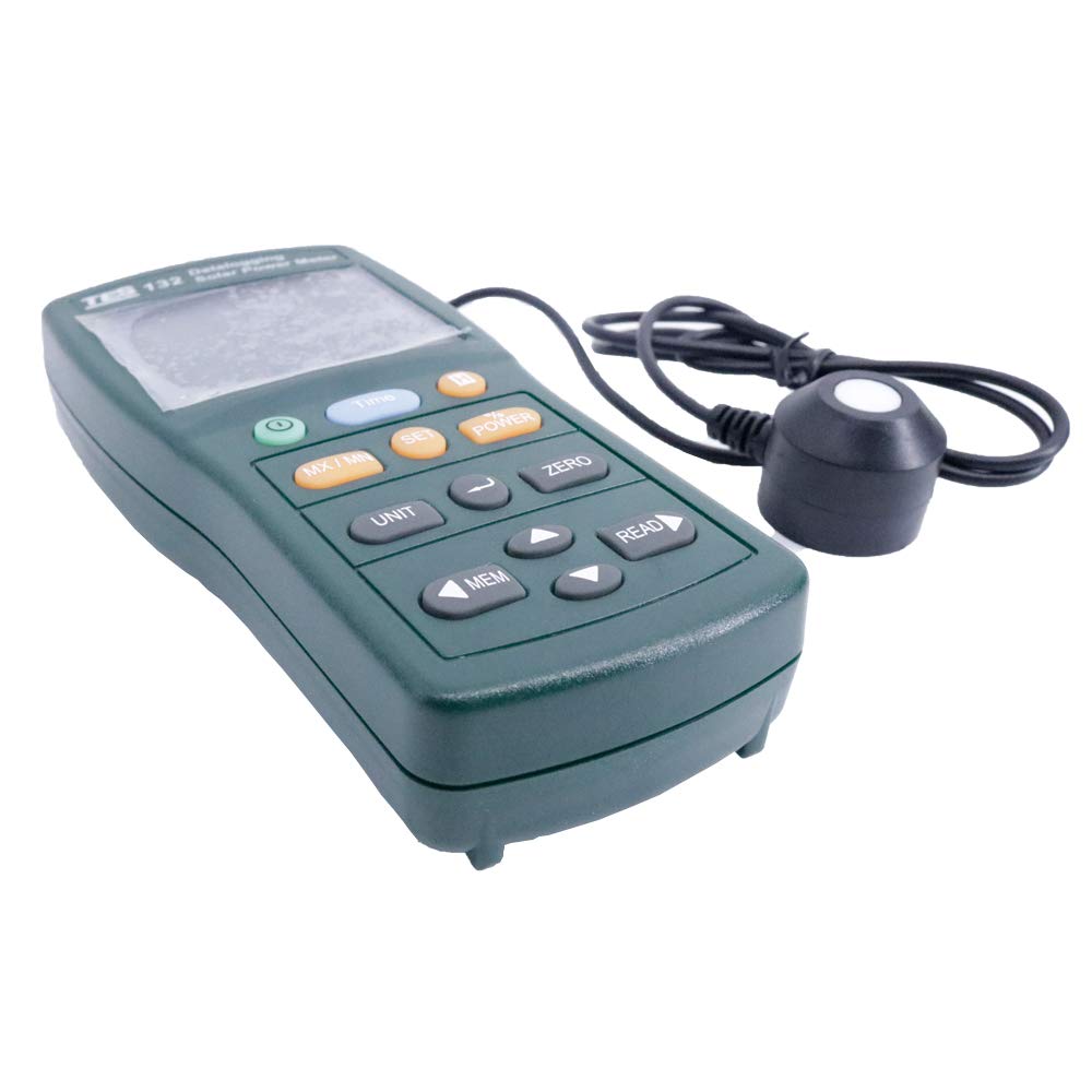 Graigar TES-132 Handheld Solar Power Meter Tester 400-1Knm Range 2000W/m2 & 634Btu/(ft2*h) Data Logger SD Card 2G USB