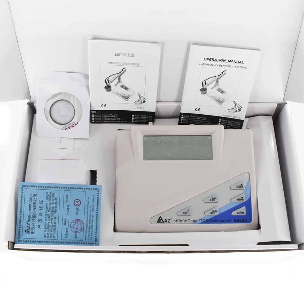 AZ86505 Multiparameter Benchtop Water Quality Meter - pH/ORP/Cond./TDS/Salinity Meter