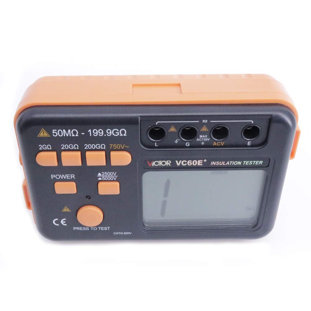 Graigar VC60E+ Digital Insulation Resistance Tester Gauge DC/AC 50M ohm-199.9G ohm Meter Tester