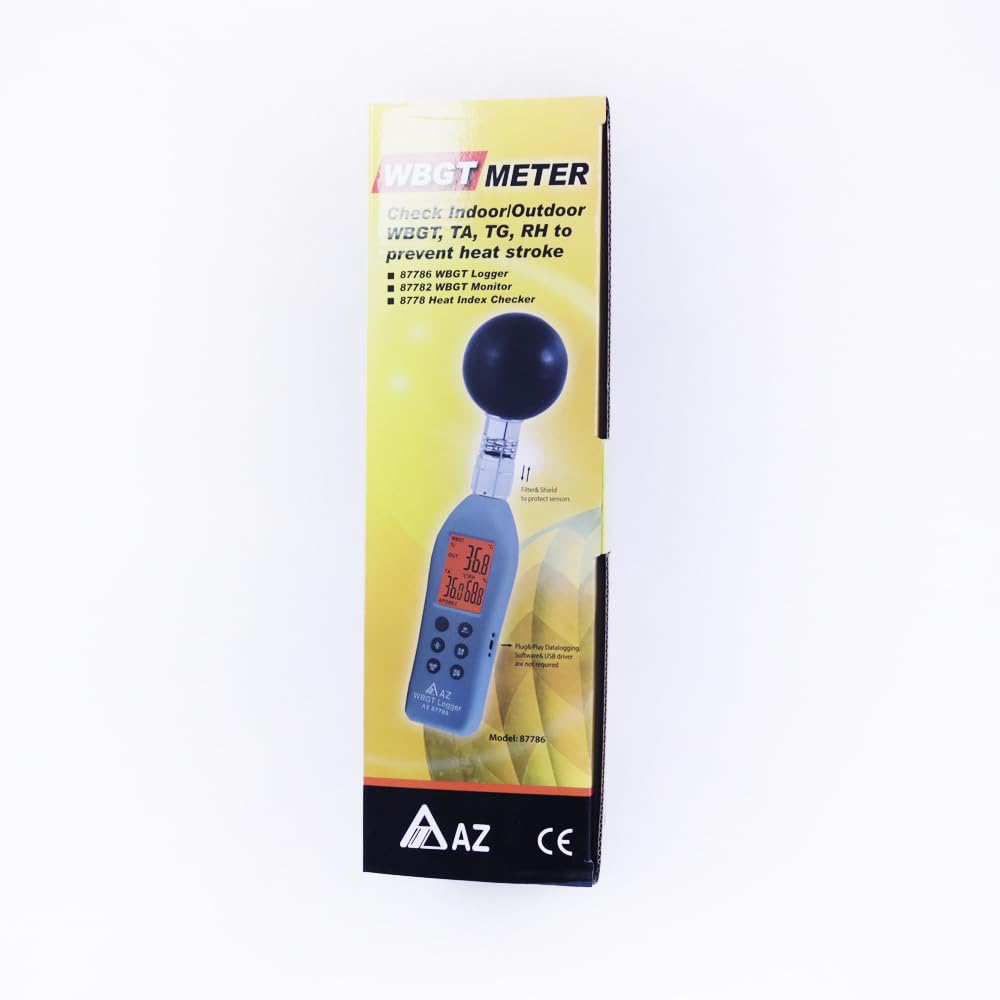 AZ87786 Handheld WBGT Data Logger Wet Bulb Globe Temperature Meter WBGT Meter with Data Logger