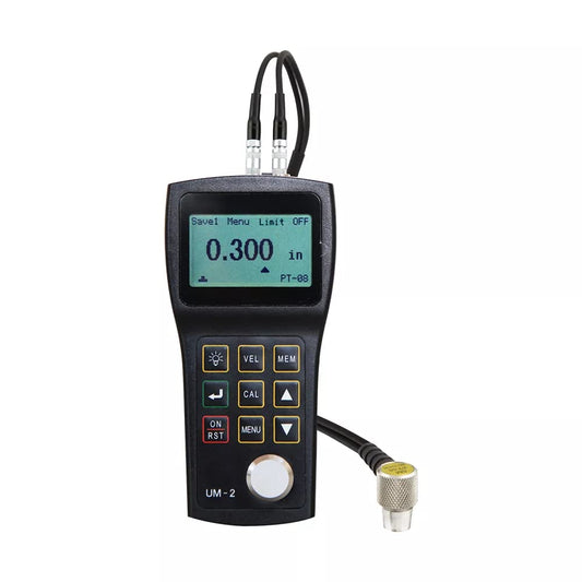 UM-2 Portable Ultrasonic Thickness Gauge 0.01mm Resolution with PT-08 Probe Thickness Meter